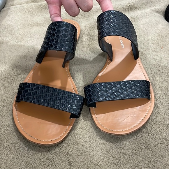 Streetwear Society black/nude sandals - size 10 - Picture 1 of 2